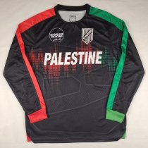 Palestine  Black  Long sleeves Fans 1:1 Quality Soccer Jersey 25-26