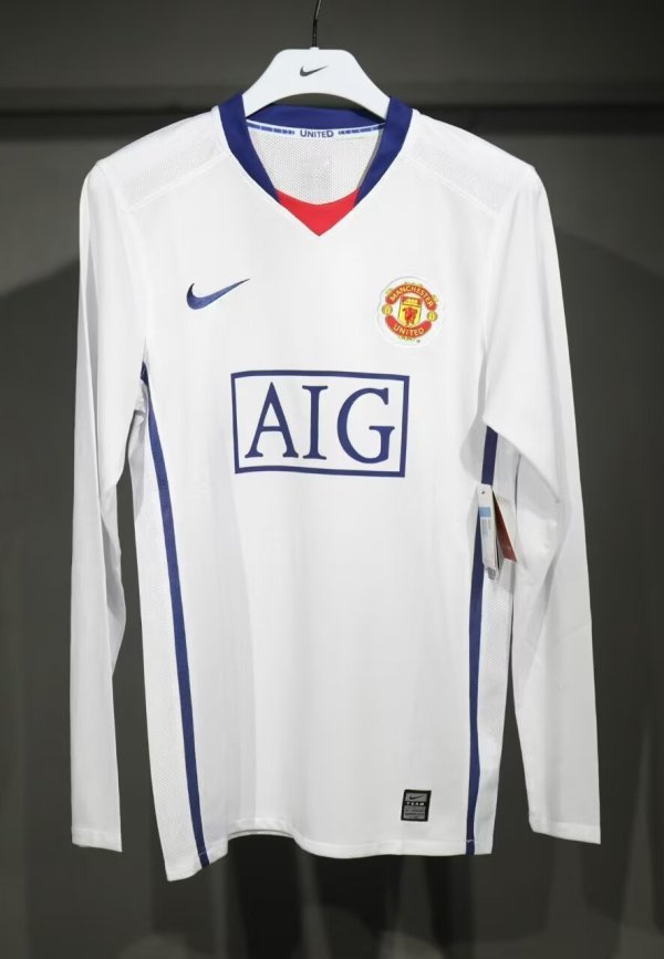 Retro Manchester United away long  player  1:1 Quality Soccer Jersey  2007-2008