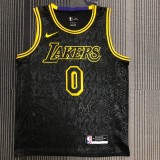 Los Angeles Lakers  Round Neck  snake pattern Black #0 WESTBROOK  1:1 Quality NBA Season Jerseys