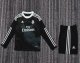 Retro Real Madrid Third Away Kids  Black Long Sleeve  1:1 Quality Soccer Jersey    2014-2015