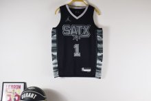 San Antonio Spurs Kids  Black #1 WEMBANYAMA NBA Jerseys 2023