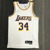 Los Angeles Lakers  75 Year  White #34 O'NEAL   1:1 Quality NBA Season Jerseys 2022