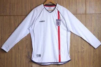 Retro England Home Long  1:1 Quality Soccer Jersey  2002