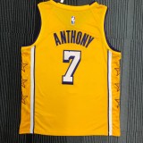 Los Angeles Lakers Yellow with star #7 ANTHONY 1:1 Quality NBA Season Jerseys