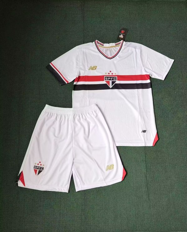 Sao Paulo  Home  Kids  1:1 Quality Soccer Jersey 25-26