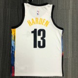 Brooklyn Nets City Edition Graffiti White #13 HARDEN 1:1 Quality NBA  Season Jerseys 2021