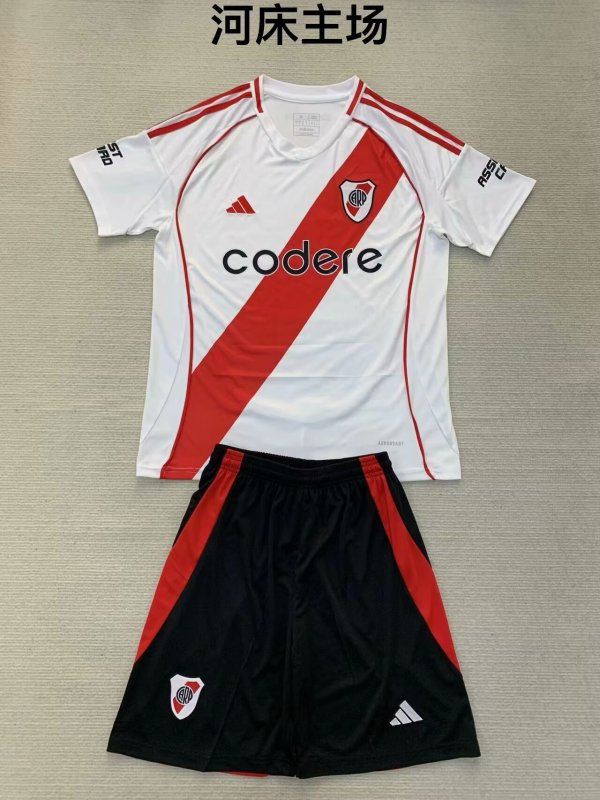 River Plate home kids 1:1 Quality Soccer Jersey   24-25