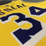 Los Angeles Lakers  75 Year  Yellow #34 O'NEAL   1:1 Quality NBA Season Jerseys 2022