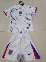 Norway away  kids  1:1 Quality Soccer Jersey   24-25