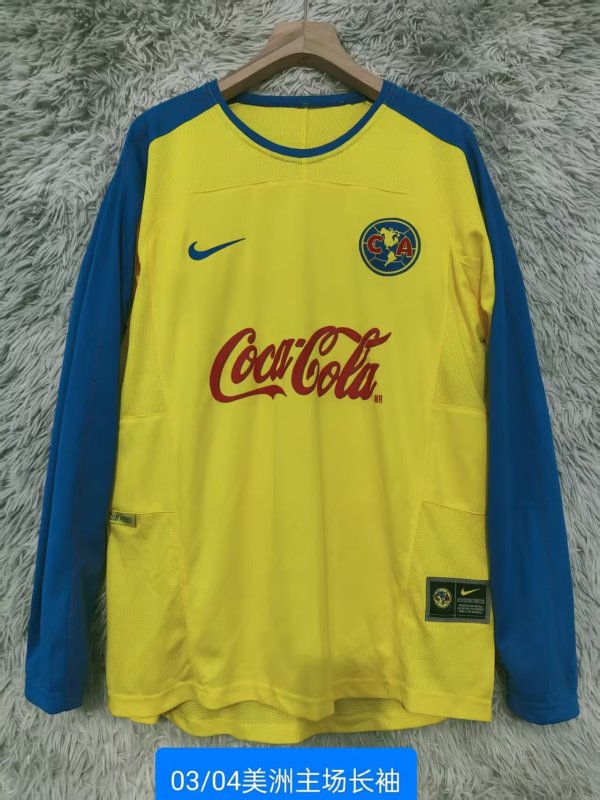 Retro America Home Long Sleeve 1:1 Quality Soccer Jersey  2003-2004