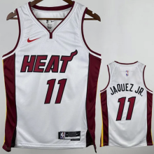 Miami Heat JAQUEZ JR. #11 White NBA Jerseys 24-25