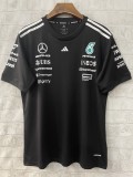F1 Mercedes  black round neck  Short Sleeve Racing Suit 2025