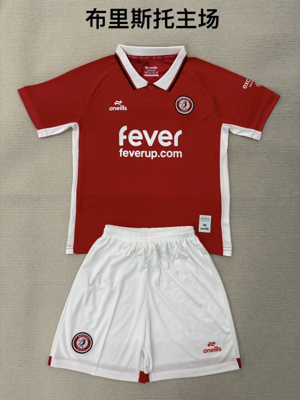 Bristol City Home Fans  (Kids and Man)  1:1 Quality Soccer Jersey  25-26