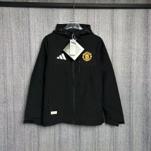 Manchester United  Windbreaker  Interchange Jacket Black  1:1 Quality Soccer Jersey  25-26