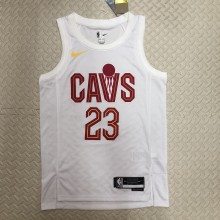 Cleveland Cavaliers White  23 James  Round -neck   NBA Jerseys 2023