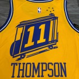 Golden State Warriors Yellow Tram City Edition #11 THOMPSON   1:1 Quality NBA Season Jerseys 2021