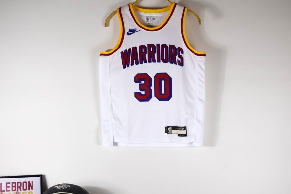 Golden State Warriors  White Kids  #30 CURRY  1:1 Quality NBA Jerseys