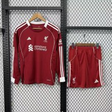 Liverpool Home Long  Kids  1:1 Quality Soccer Jersey   25-26