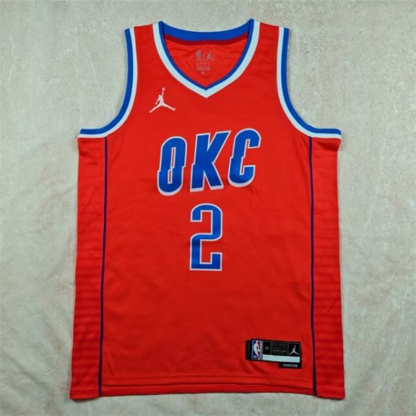 Oklahoma City Thunder Orange  #2 GILGEOUS-ALEXANDER 1:1 Quality NBA Jerseys