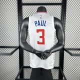Los Angeles Clippers White #3 PAUL 1:1 Quality NBA  Season Jerseys 2023