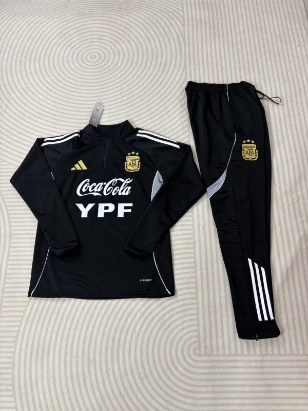 Argentina  Training Tracksuit Black 1:1 Quality Soccer Jersey   25-26