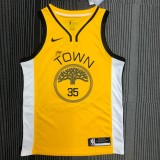 Golden State Warriors Yellow V-Neck Reward Edition #35 DURANT 1:1 Quality NBA Season Jerseys  2018