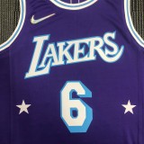 Los Angeles Lakers Purple City Edition  #6  James  round neck  NBA Jerseys 2022