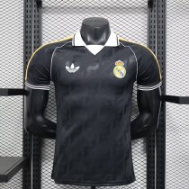 Retro Real Madrid  Polo Fans Black 1:1 Quality Soccer Jersey  25-26