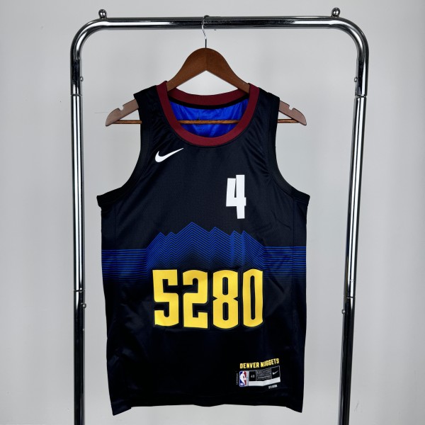 Denver Nuggets Black City Edition  #4 WESTBROOK 1:1 Quality NBA  Season Jerseys 2024