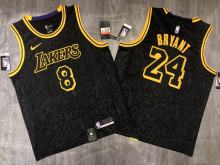 Los Angeles Lakers Kobe #8 #24 BRYANT  Black  snake pattern  NBA Jersey