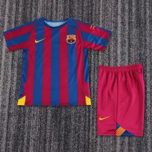 Retro Barcelona home kids  （带小字） 2005-2006