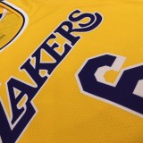 Los Angeles Lakers yellow Round-Neck  6 JAMES NBA Jerseys