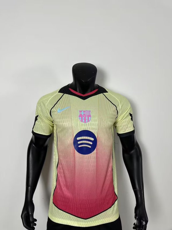 Barcelona  Design  Yellow Red  Player  1:1 Quality Soccer Jersey  25-26