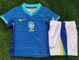 Brazil away   Kids 1:1 Quality Soccer Jersey  24-25