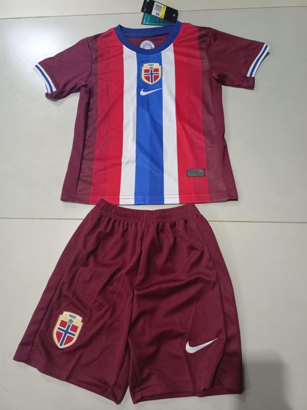 Norway home  kids  1:1 Quality Soccer Jersey   24-25