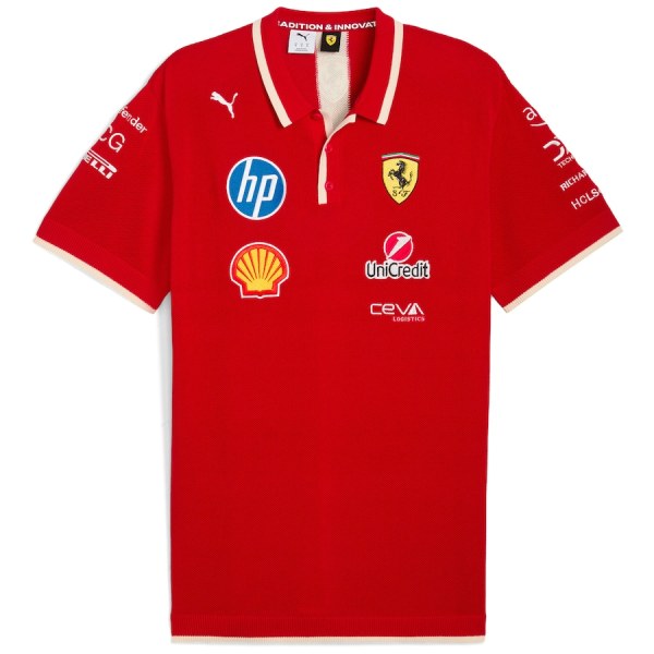 F1 Ferrari Polo Red   Short Sleeve Racing Suit 2025