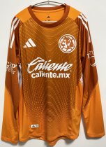Club America goalkeeper Long Sleeve Player Orange 1:1 Quality Soccer Jersey 25-26