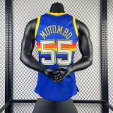 Denver Nuggets Retro Blue #55 MUTOMBO 1:1 Quality NBA  Season Jerseys 1991-1992