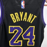 Los Angeles Lakers kids City Edition Kobe  #24 BRYANT  Black NBA Jerseys 2024