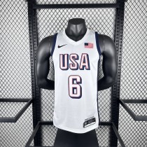 USA Los Angeles Lakers White #6 JAMES 1:1 Quality NBA Jerseys  2024 Olympic Games
