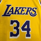 Los Angeles Lakers  75 Year  Yellow #34 O'NEAL   1:1 Quality NBA Season Jerseys 2022