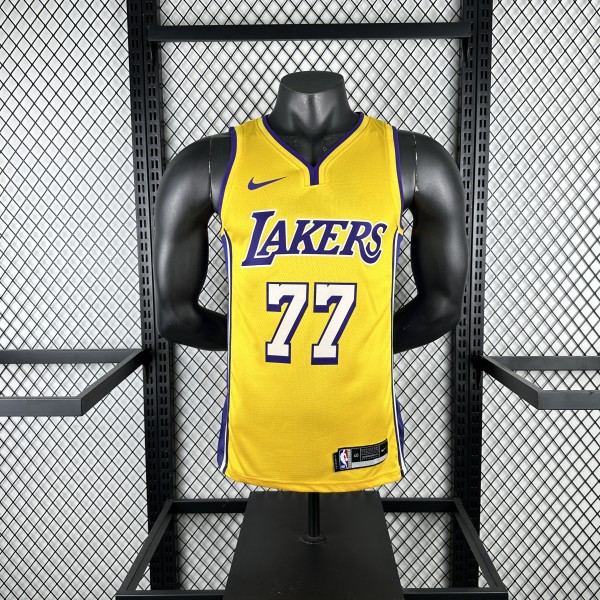 Los Angeles Lakers  #77 DONCIC  yellow 1:1 Quality NBA Jerseys