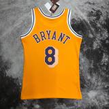 Los Angeles Lakers Kobe #8 BRYANT Yollow round neck NBA Jersey 1997