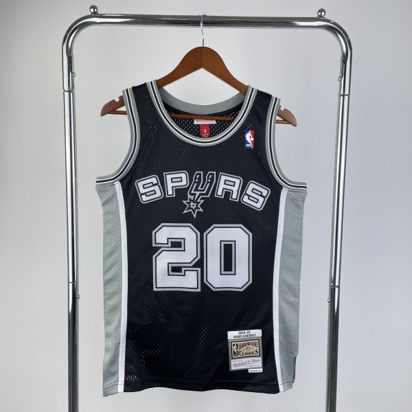 San Antonio Spurs Retro Black #21 GINOBILI 1:1 Quality NBA  Season Jerseys 2002-2003