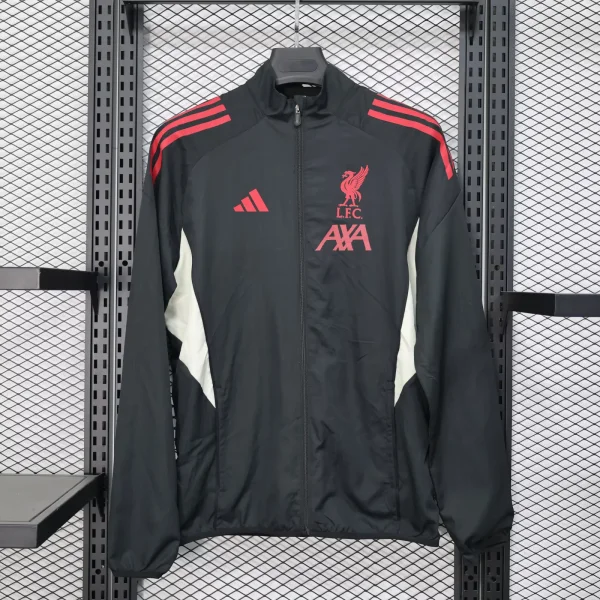 Liverpool Windbreaker  Black 1:1 Quality Soccer Jersey  25-26