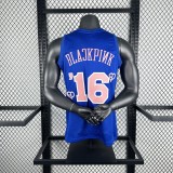 New York Knicks Blackpink Blue #16  BLAJKPINK NBA Jerseys  25-26