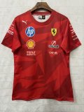 F1 Ferrari red round neck  Short Sleeve Racing Suit 2025