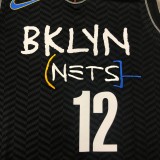 Brooklyn Nets City Edition graffiti Black #12 HARRIS 1:1 Quality NBA  Season Jerseys 2021