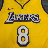 Los Angeles Lakers  Yellow Kobe  #8 BRYANT  with star  1:1 Quality NBA Season Jerseys