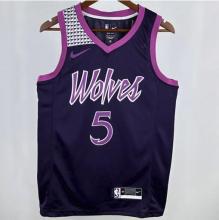 Timberwolves EDWARDS #5 Black NBA Jerseys 24-25
